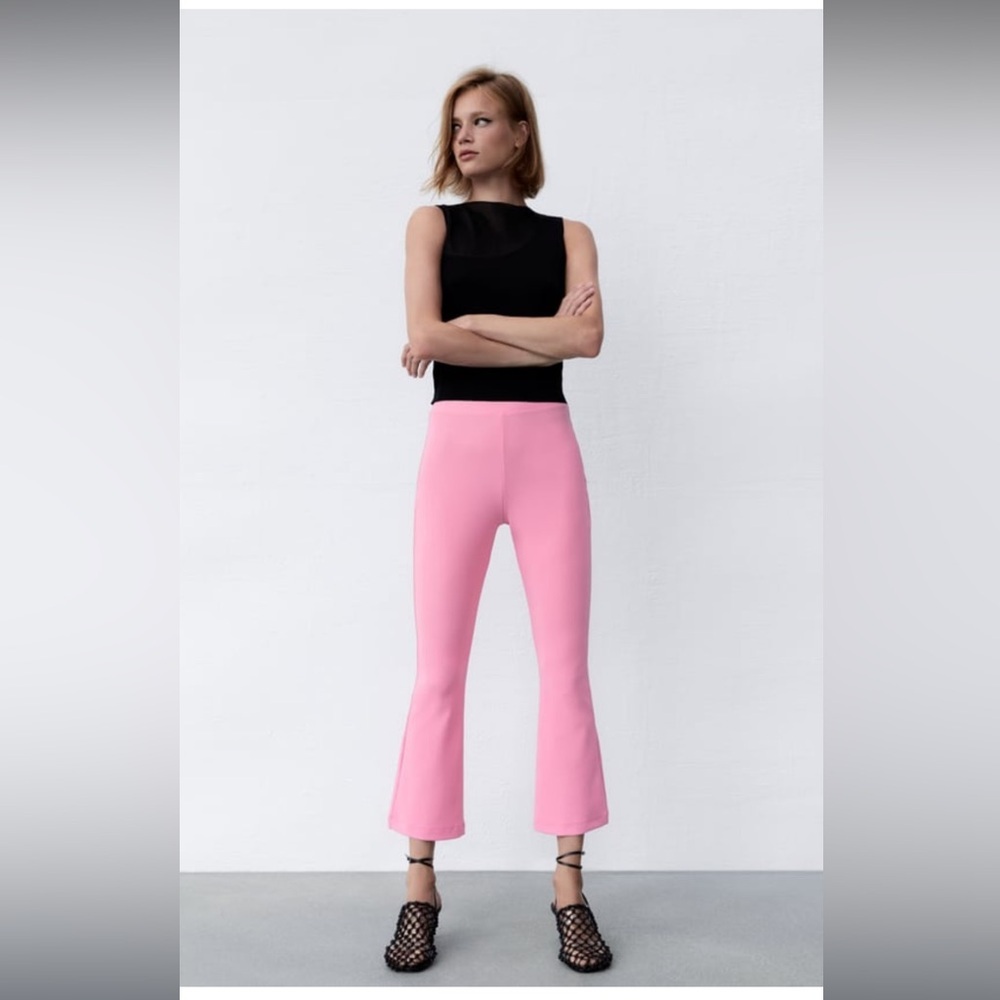 Zara MINI FLARED RIBBED LEGGINGS